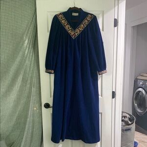 Elegant Blue Embroidered Dress